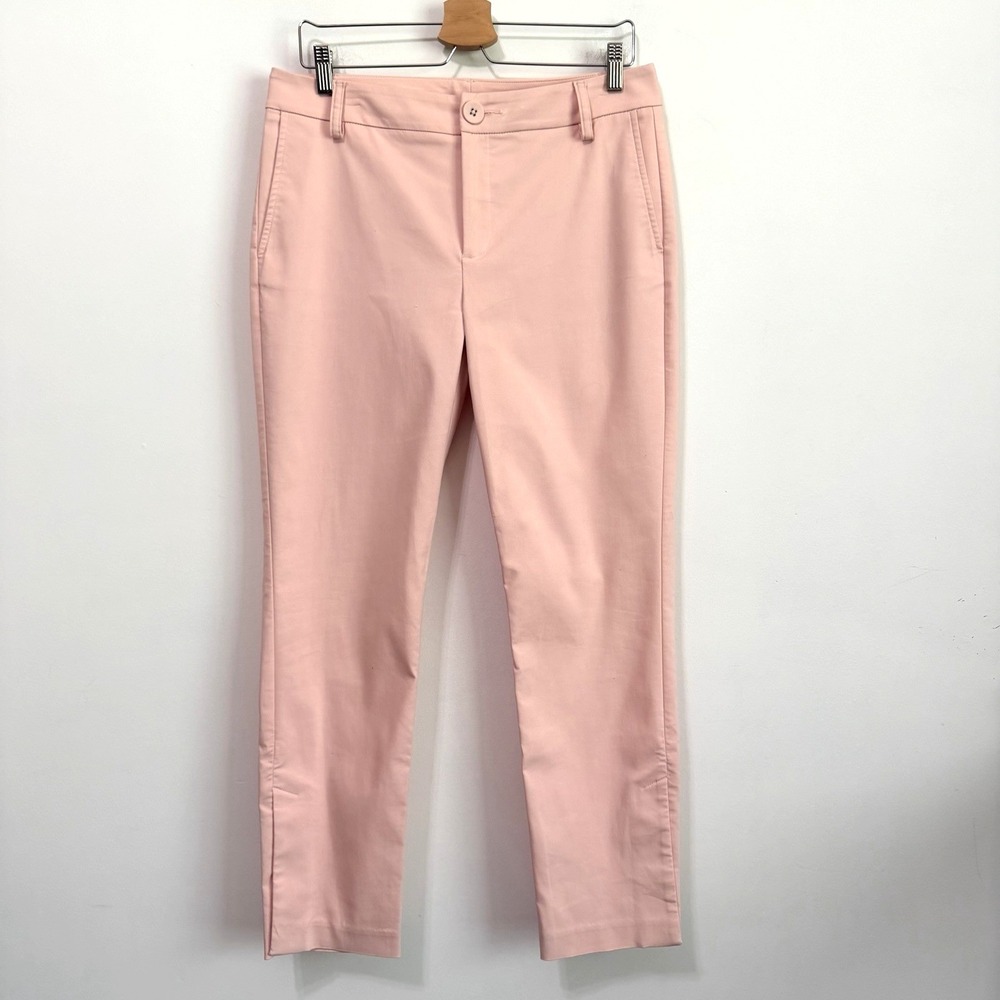 Cabi Grace Ankle Pants 8 Carnation Pink #5678 Split Cuff Classic Summer 32x28